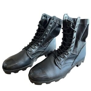 Mens Size 12 Fox Leather Combat Boots Black Tactical Outdoor Campcore Rugged